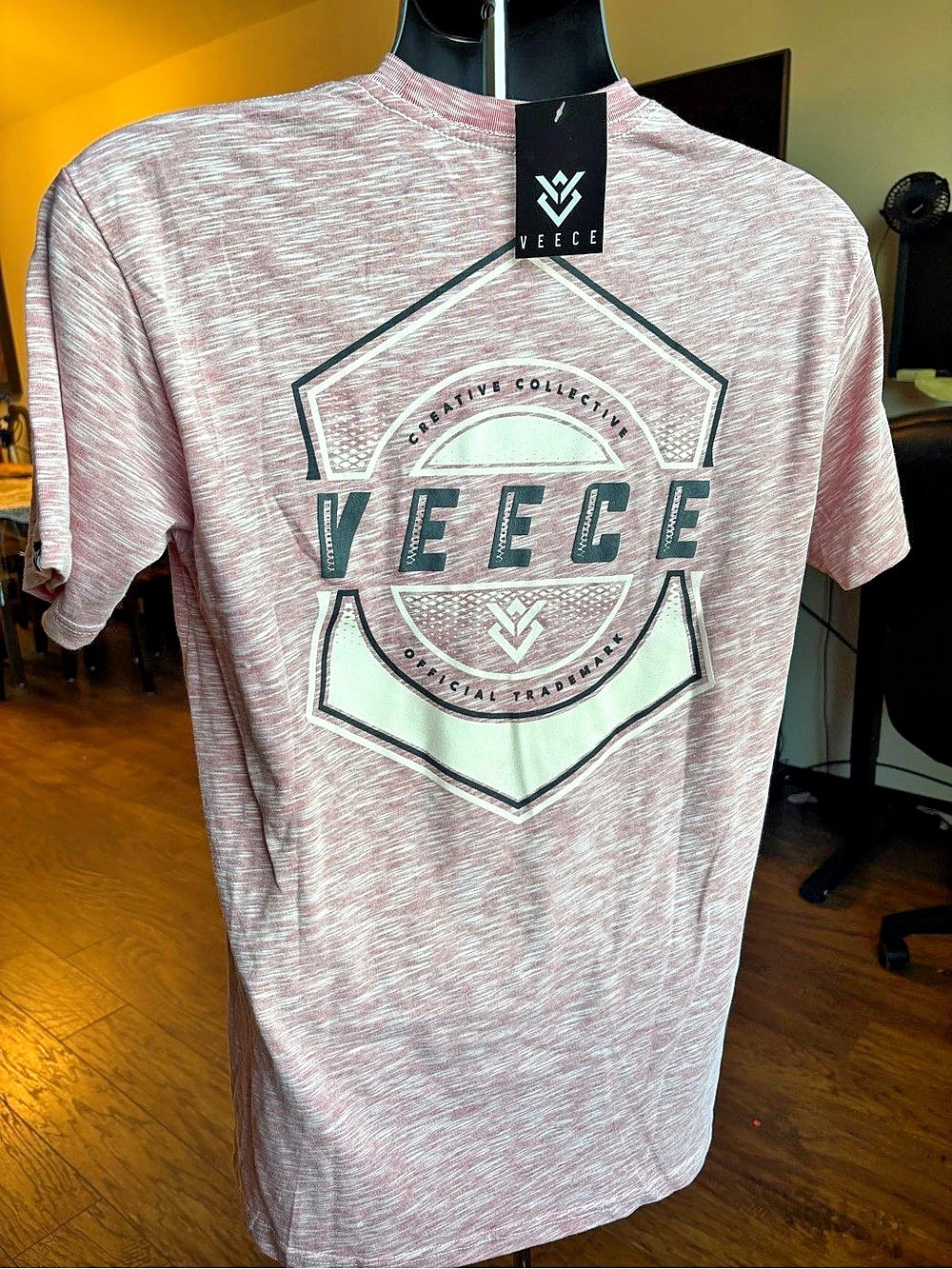 Veece Mirror Fade S/S Tee Abstract red & White Medium